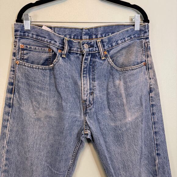 Levis 505 Jeans Men 34X30 Blue Denim Straight Leg Regular Fit Casual Medium Wash - Picture 12 of 12